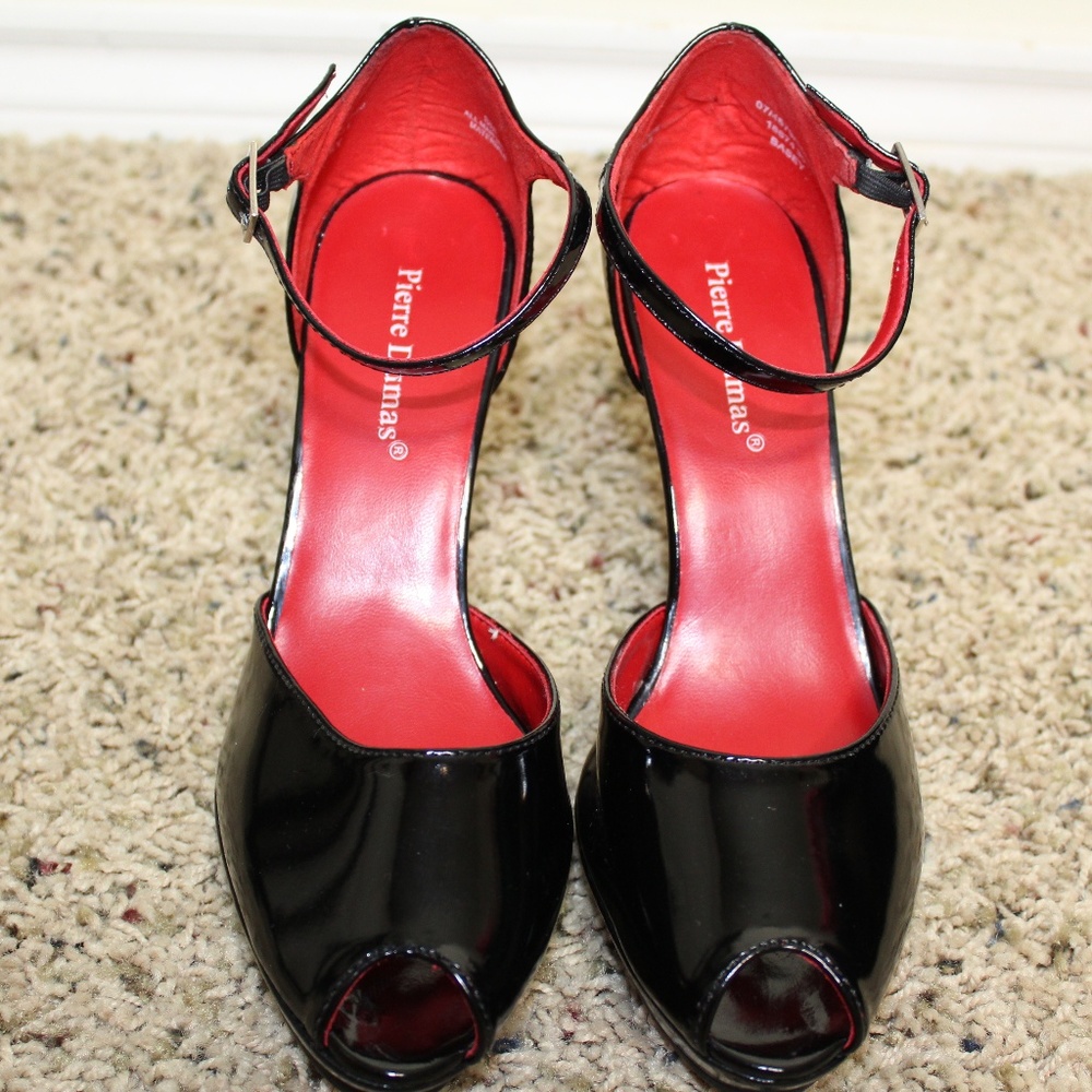 Black Peep Toe Heels